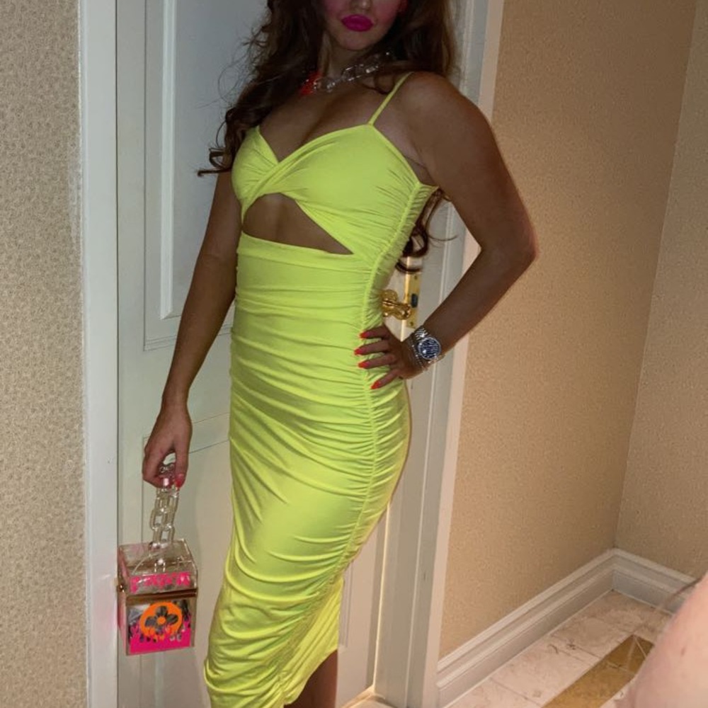Yellow spandex dress sz smal